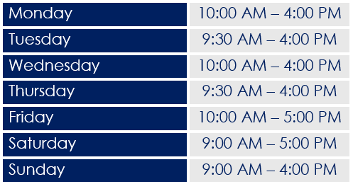 Kitchen Opening Times - Winter